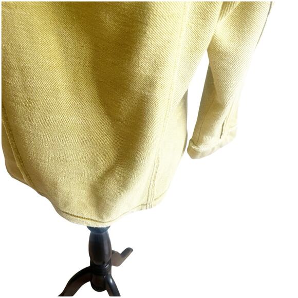 Anthropologie Pilcro Shacket Size Petite Large Mustard Collared Boho Distressed - Picture 8 of 13